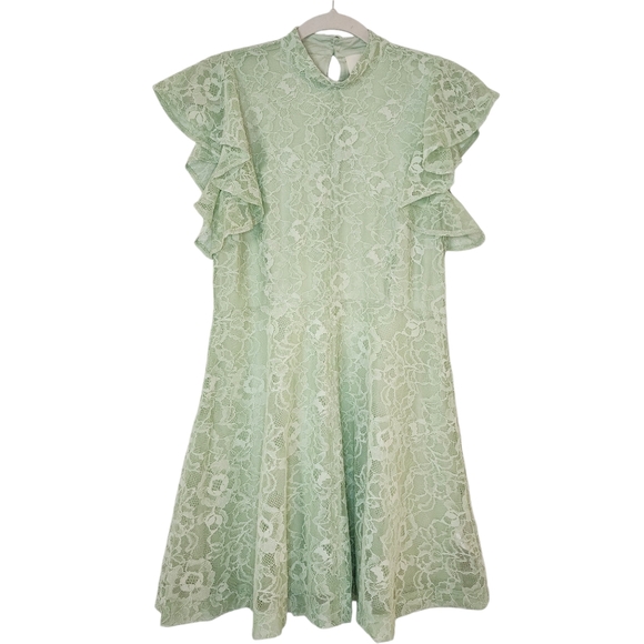 Maeve For Anthropologie Sleeveless Mock-Neck Lace Mini Dress - Picture 3 of 9